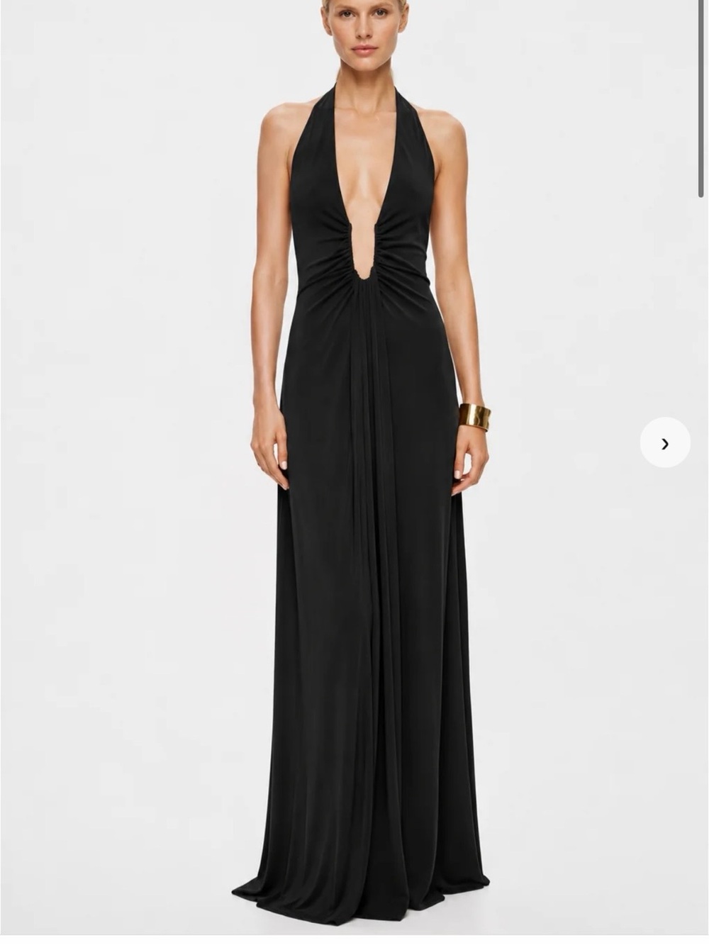 MISHA Jennifer Cupro Maxi Dress Black Medium NWT